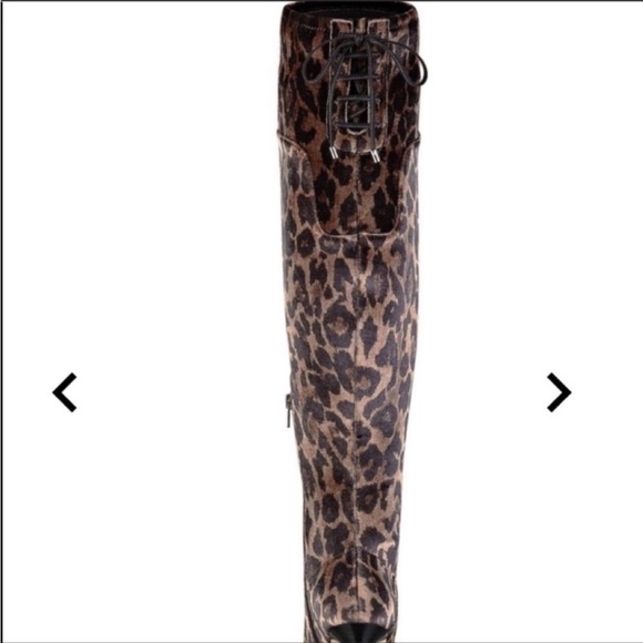 VALERINE OVER-THE-KNEE LEOPARD-PRINT BOOTS - Picture 3 of 7